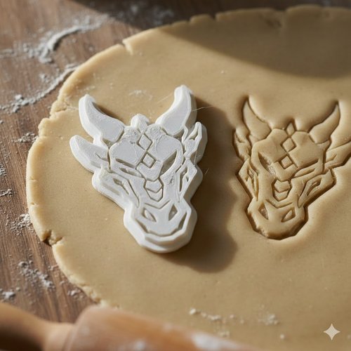 Emporte-pièce dragon dragon d'or 8cm - moule à biscuit artisanal