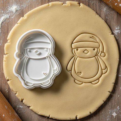 Emporte-piece manchot de noel pour biscuits et pate a sucre 8 cm