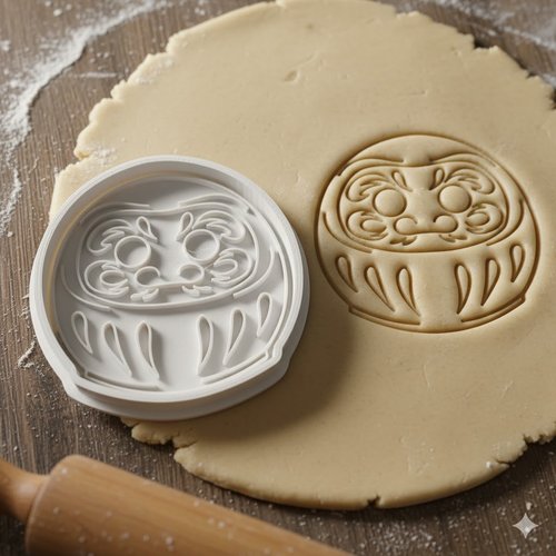 Emporte-piece daruma 8 cm - moule a biscuit traditionnel japonais