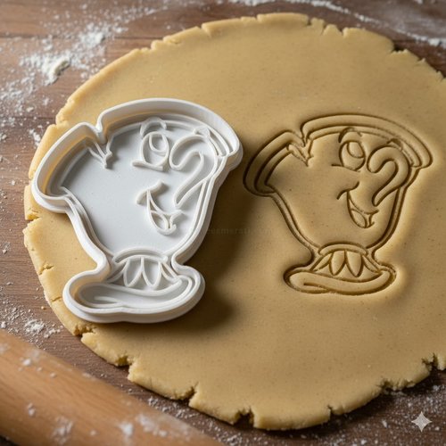 Emporte-piece tasse chip la belle et la bete - moule biscuits 8 cm