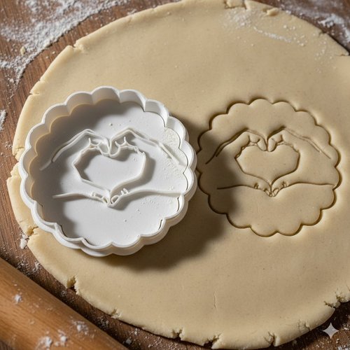 Emporte-piece mains coeur 8cm - moule a biscuits et pate a sucre