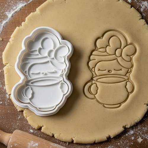 Emporte-piece de patisserie fillette au chocolat chaud - 8 cm