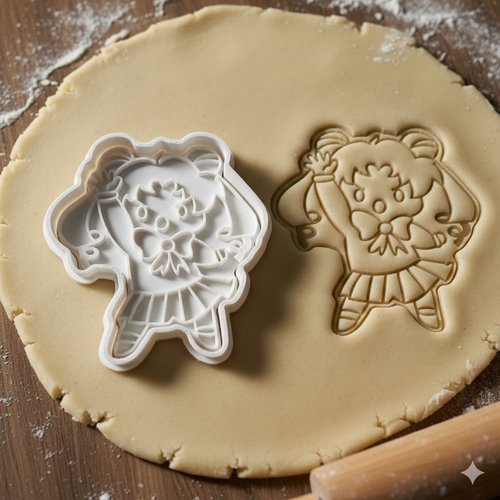 Emporte-piece sailor moon 8 cm - moule a biscuit artisanal noir