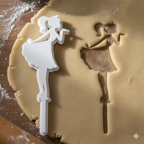 Emporte-piece silhouette femme robe et chignon 8cm - moule patisserie