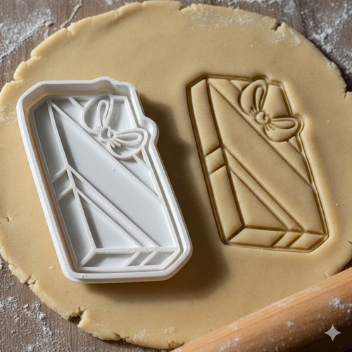 Emporte-piece cadeau avec noeud 8 cm - moule biscuit artisanal