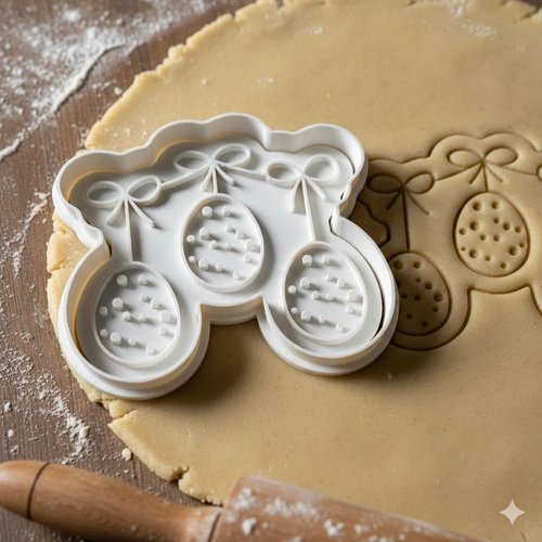 Emporte-piece oeufs de paques suspendus - moule patisserie 8 cm