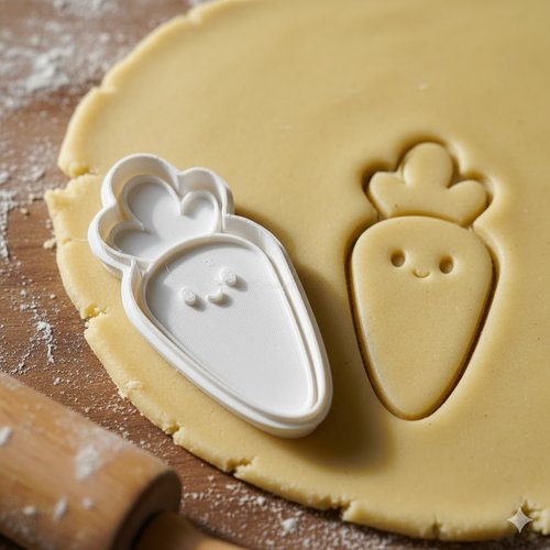 Emporte-piece carotte kawaii - moule a biscuit artisanal 8 cm