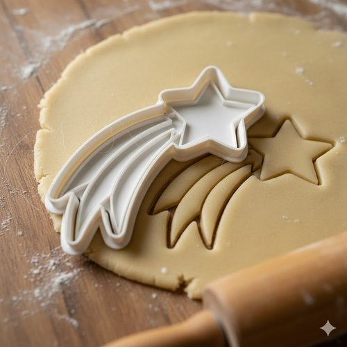 Emporte-piece etoile filante 8 cm pour biscuits et pate a sucre