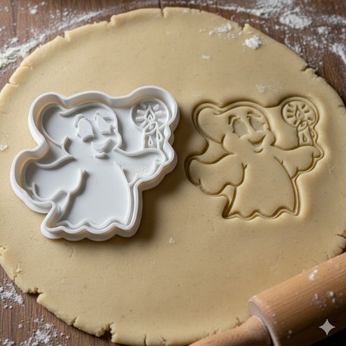 Emporte-piece fantome bougie - moule biscuits halloween 8 cm