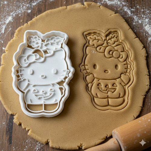 Emporte-pièce hello kitty halloween - moule à biscuit artisanal 8 cm