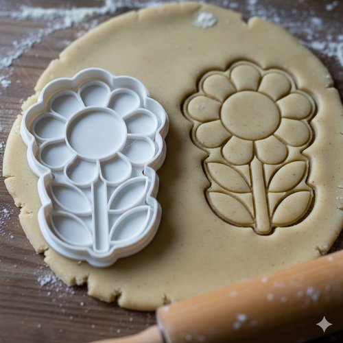 Emporte-pièce fleur de printemps 8 cm - moule biscuit artisanal