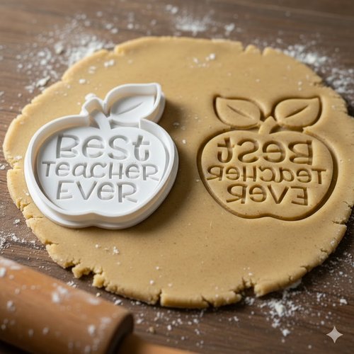 Emporte-pièce pomme meilleur professeur - moule biscuit 8 cm