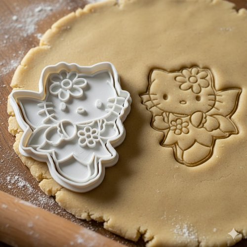 Emporte-piece hello kitty de noel 8 cm - moule biscuit artisanal