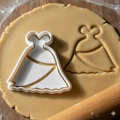 Emporte-piece robe de mariee 8 cm - moule biscuit artisanal