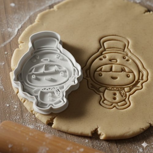 Emporte-piece bonhomme de neige 8 cm - moule a biscuits artisanal