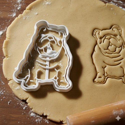 Emporte-piece bouledogue anglais - moule biscuit 8 cm