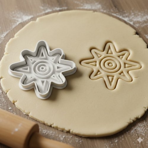 Emporte-piece soleil azteque 8 cm - moule biscuit artisanal