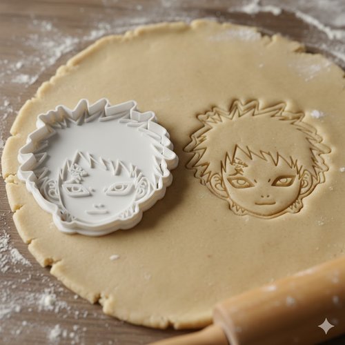 Emporte-pièce manga gaara - moule à biscuits artisanal 8 cm