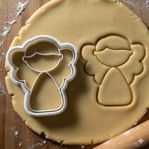 Emporte-piece ange artisanal pour biscuits et pate a sucre - 8 cm