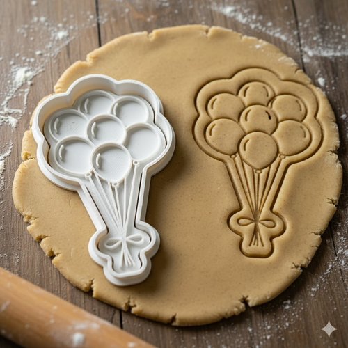 Emporte-piece ballons anniversaire - moule a biscuit 8 cm