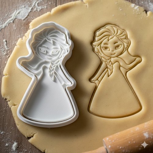 Emporte-piece elsa reine des neiges 8 cm - moule biscuit artisanal