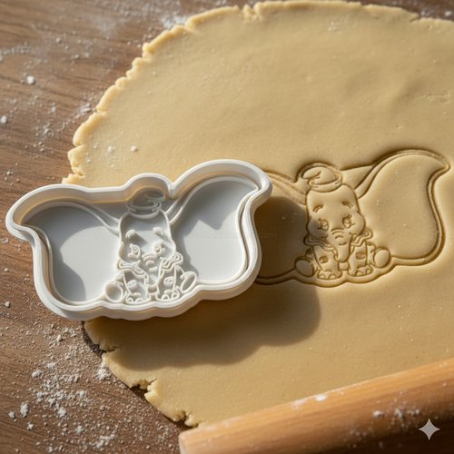 Emporte-piece elephant volant 8 cm - moule biscuit artisanal