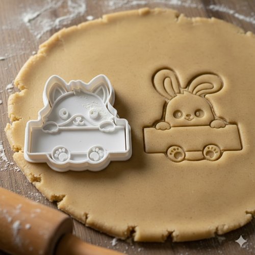 Emporte-piece lapin avec panneau 8cm - moule biscuit artisanal