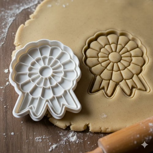 Emporte-piece medaille et ruban 8 cm - moule biscuit artisanal