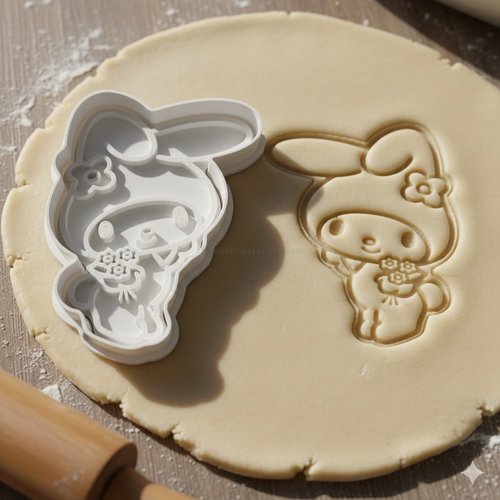 Emporte-pièce my melody 8 cm - moule à biscuits artisanal noir