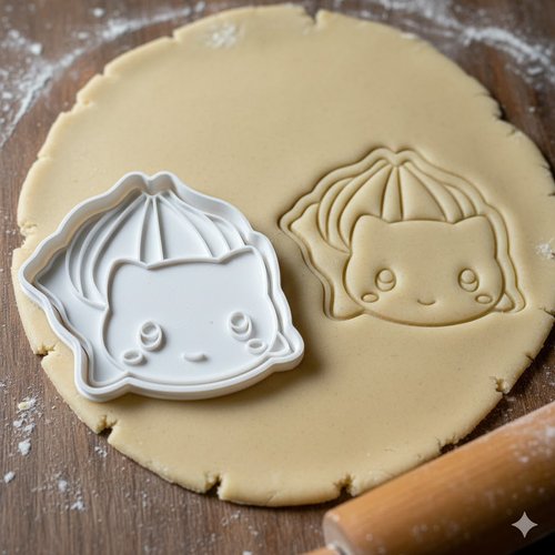 Emporte-piece chat kawaii 8cm - moule a biscuit artisanal