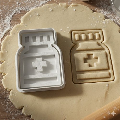 Emporte-pièce pilulier médicament 8 cm - moule à biscuits pharmacie