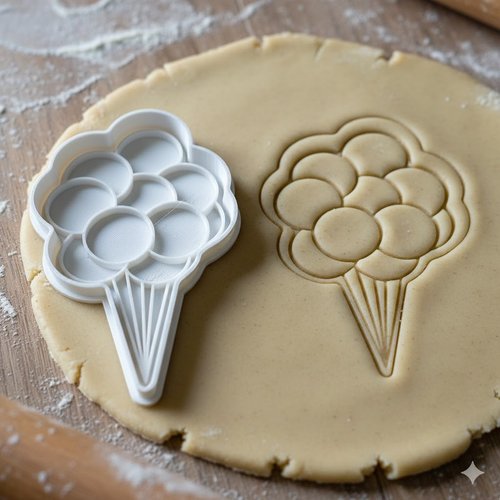 Emporte-piece ballons anniversaire 8 cm - moule biscuit artisanal