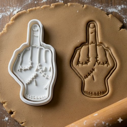 Emporte-piece main de frankenstein doigt d honneur 8 cm