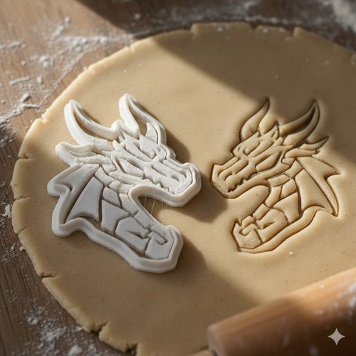 Emporte-piece dragon pour biscuits et pate a sucre - 8 cm