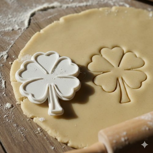 Emporte-pièce trèfle à 4 feuilles 8 cm - moule biscuit artisanal