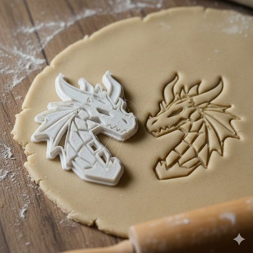 Emporte-piece dragon pour biscuits et pate a sucre - 8 cm