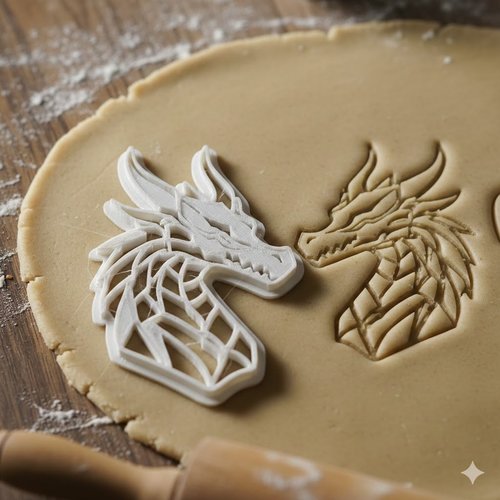 Emporte-piece dragon pour biscuits et pate a sucre - 8 cm