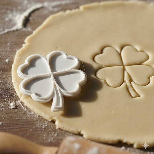 Emporte-piece trefle 4 feuilles pour biscuits et patisserie - 8 cm