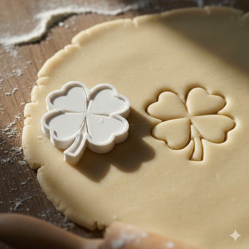 Emporte-piece trefle 4 feuilles - moule a biscuit artisanal 8 cm