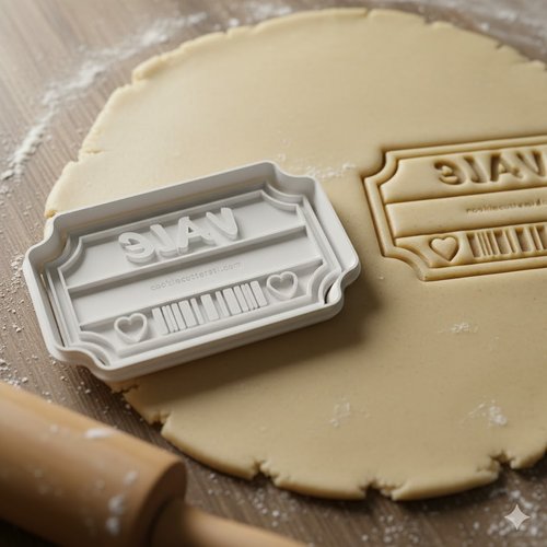Emporte-piece ticket vale - moule a biscuit artisanal 8 cm