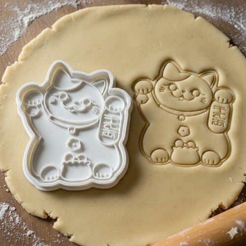 Emporte-piece maneki-neko 8 cm - moule biscuit chat de la chance