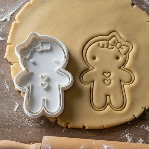 Emporte-piece gingembre avec noeud - moule biscuits 8 cm