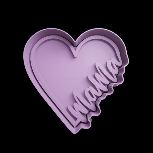 Emporte-pièce coeur mama 8cm - moule biscuits fête des mères