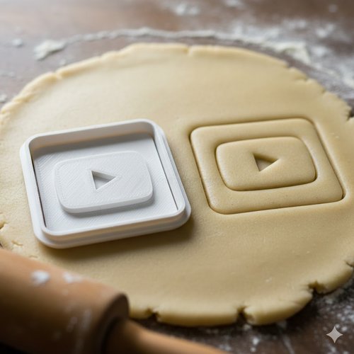 Emporte-pièce youtube logo - moule à biscuits pour pâtisserie 8 cm