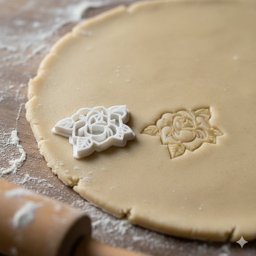 Emporte-pièce rose artisanale 8 cm - moule biscuit et pâte à sucre