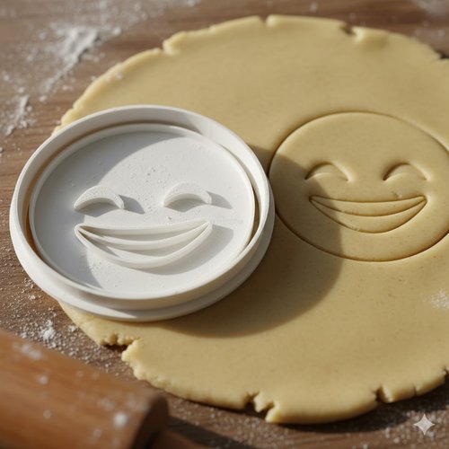 Emporte-piece visage souriant 8 cm - moule biscuit artisanal