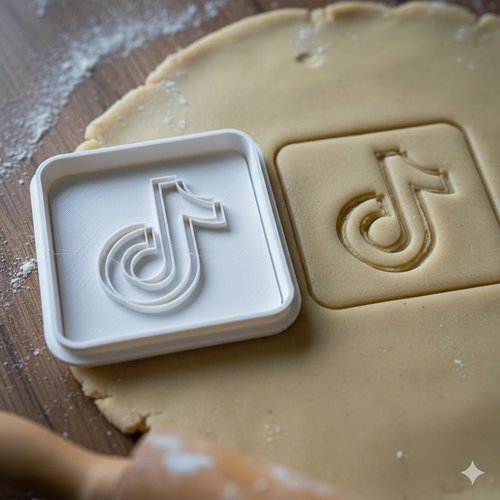 Emporte-pièce tiktok 8 cm - moule à biscuit logo pour pâtisserie