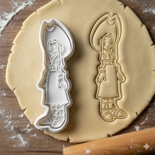 Emporte-piece aerith final fantasy vii - moule biscuits 8 cm