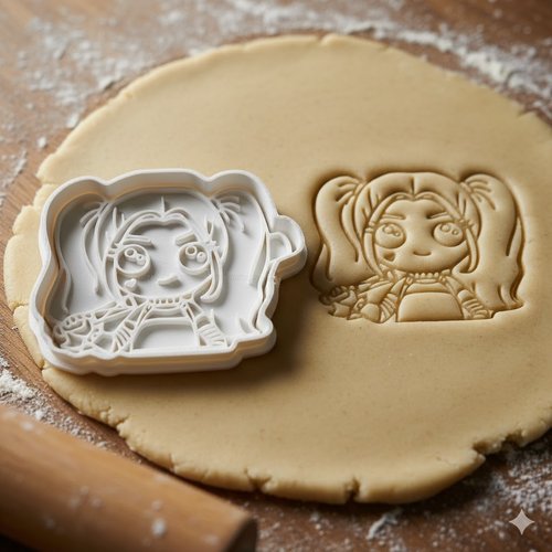 Emporte-piece harley quinn 8 cm - moule a biscuit artisanal