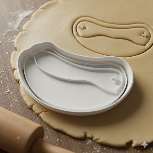 Emporte-piece haricot artisanal 8 cm pour biscuits et patisserie
